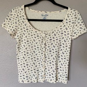 NWOT Floral Button Up Top